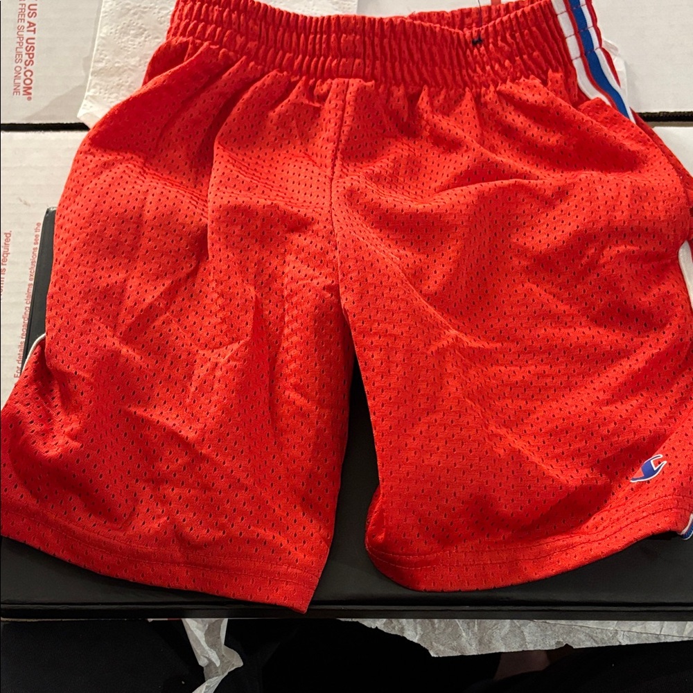 Champion Kids Bright Red Mesh Shorts 7/8